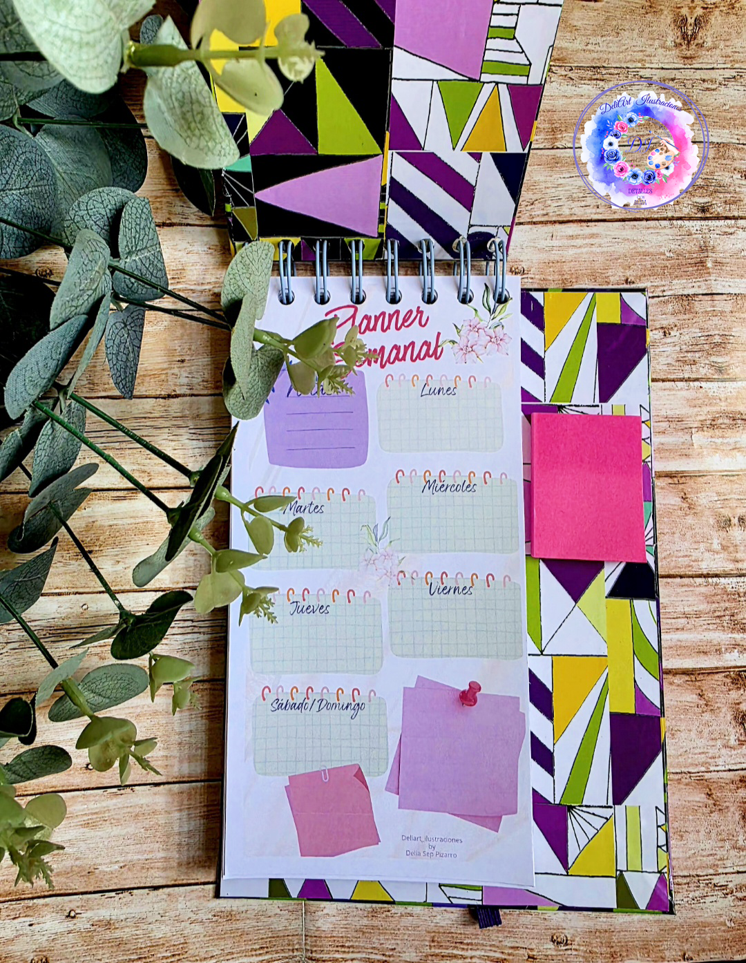 Planner Semanal con Post it